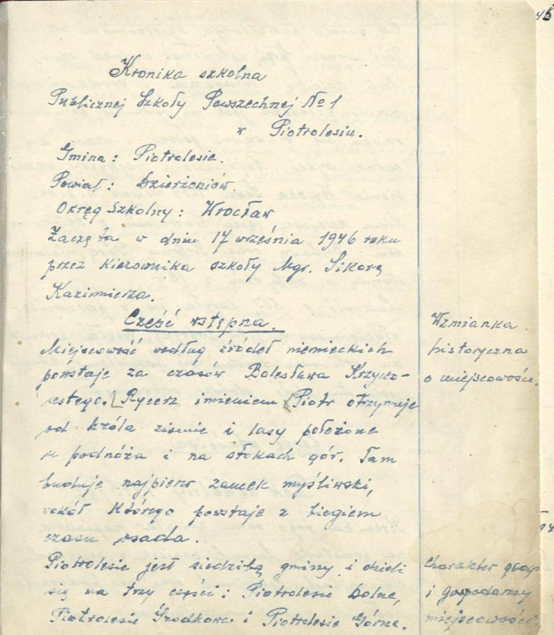 Z kroniki szkoły