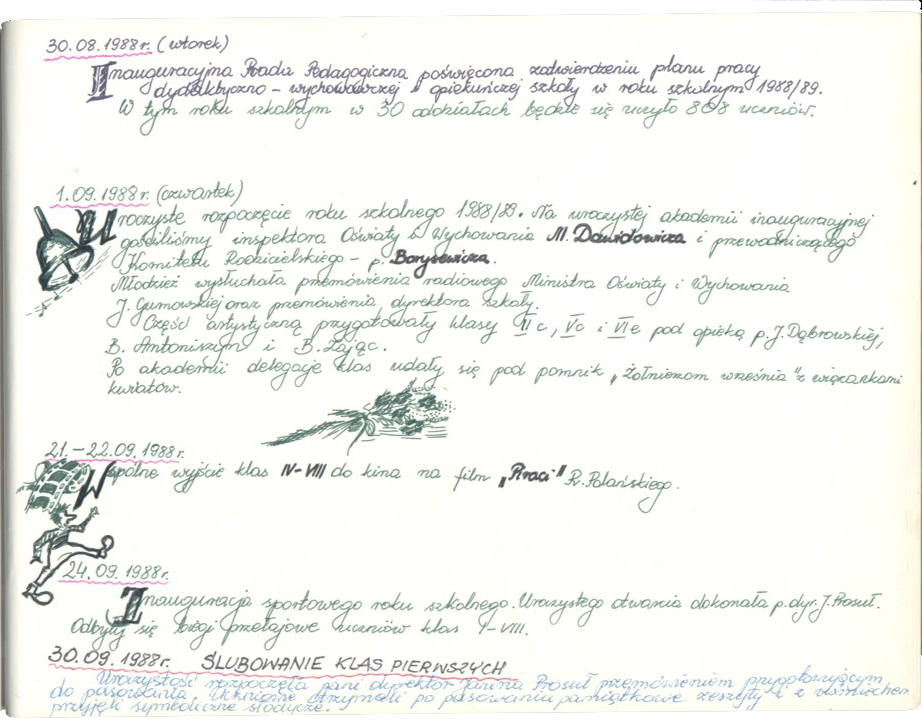 Z kroniki szkoły