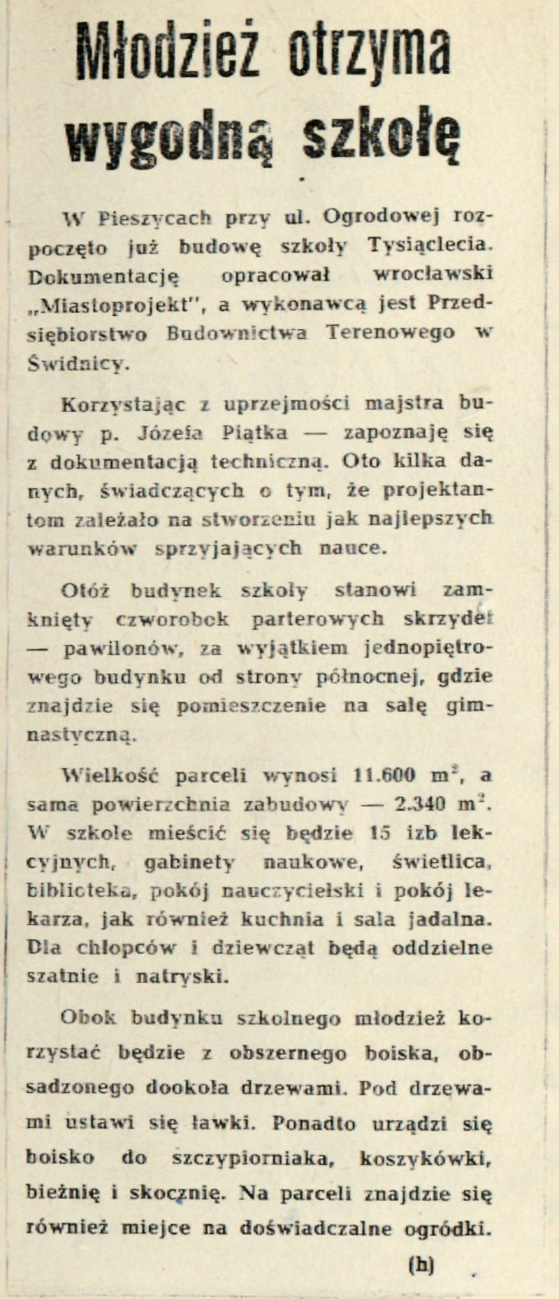 Z kroniki szkoły